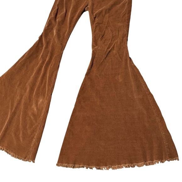 Free People Corduroy Extreme Bell Bottom Pants Country Western Size 26 - Picture 2 of 8